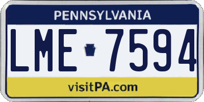 PA license plate LME7594