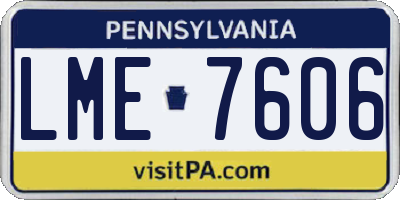 PA license plate LME7606