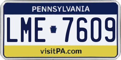 PA license plate LME7609