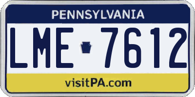 PA license plate LME7612