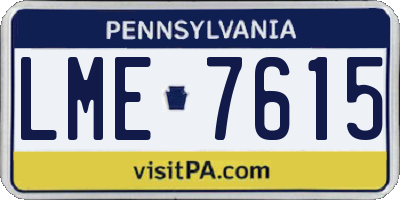 PA license plate LME7615