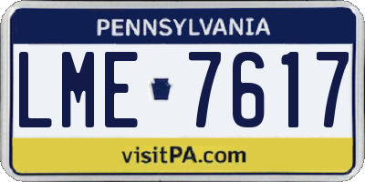 PA license plate LME7617