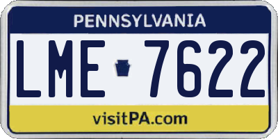 PA license plate LME7622