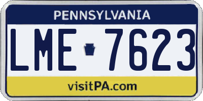 PA license plate LME7623
