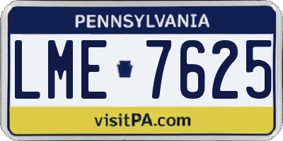 PA license plate LME7625