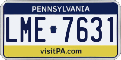 PA license plate LME7631