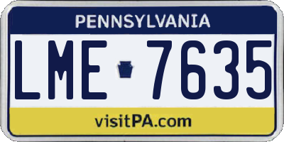 PA license plate LME7635