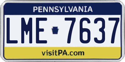 PA license plate LME7637