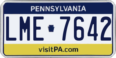 PA license plate LME7642