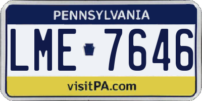 PA license plate LME7646