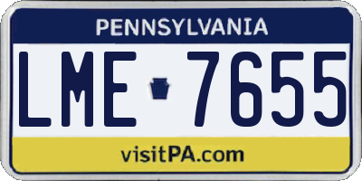 PA license plate LME7655