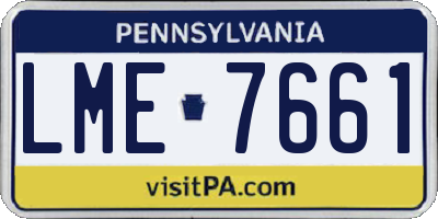 PA license plate LME7661