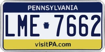 PA license plate LME7662