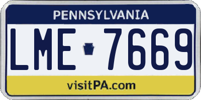 PA license plate LME7669