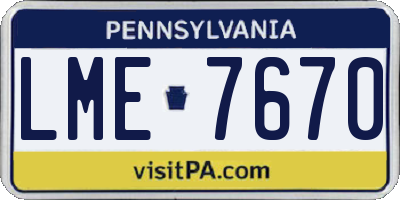 PA license plate LME7670