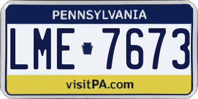 PA license plate LME7673