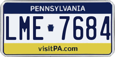 PA license plate LME7684