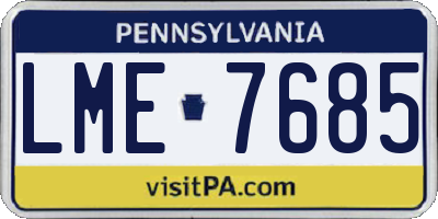 PA license plate LME7685