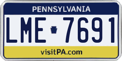 PA license plate LME7691