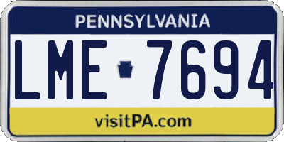 PA license plate LME7694