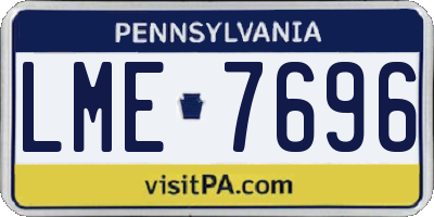 PA license plate LME7696