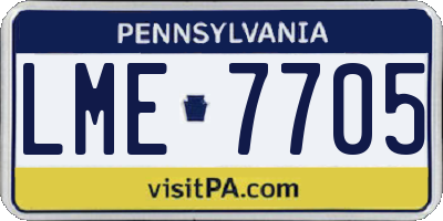 PA license plate LME7705