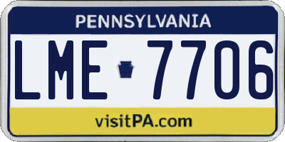 PA license plate LME7706