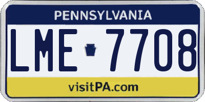 PA license plate LME7708