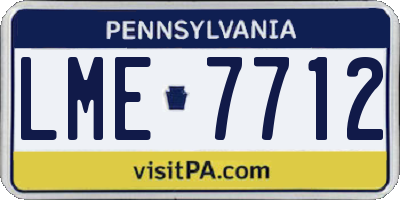PA license plate LME7712