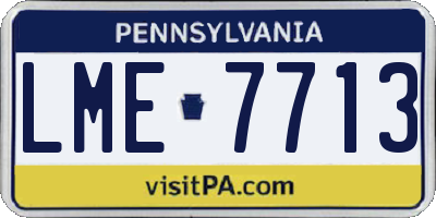 PA license plate LME7713