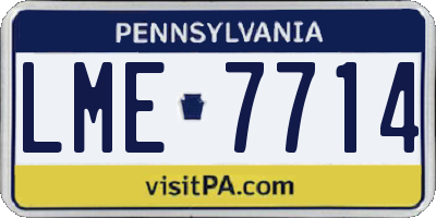 PA license plate LME7714
