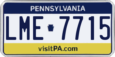 PA license plate LME7715