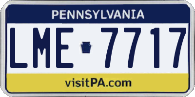 PA license plate LME7717