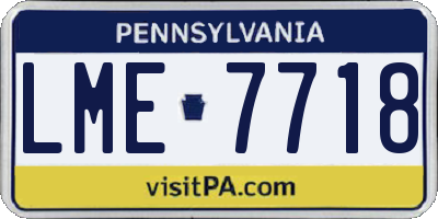 PA license plate LME7718