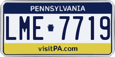 PA license plate LME7719