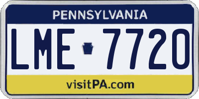 PA license plate LME7720