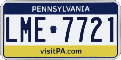 PA license plate LME7721
