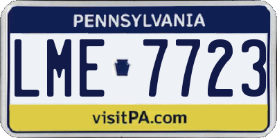 PA license plate LME7723