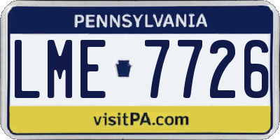 PA license plate LME7726