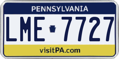 PA license plate LME7727