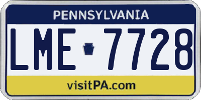 PA license plate LME7728