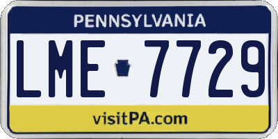 PA license plate LME7729