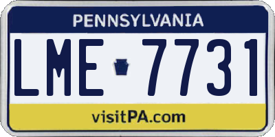 PA license plate LME7731