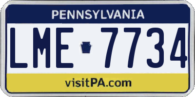 PA license plate LME7734