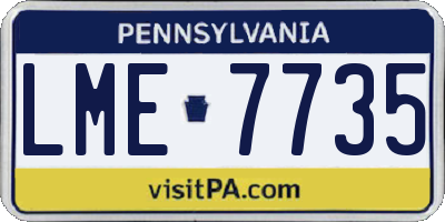 PA license plate LME7735