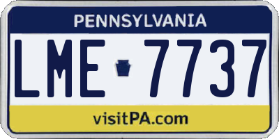 PA license plate LME7737