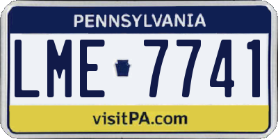 PA license plate LME7741
