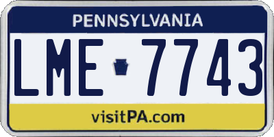 PA license plate LME7743