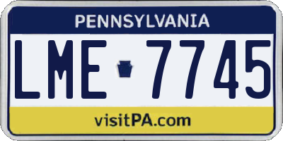 PA license plate LME7745