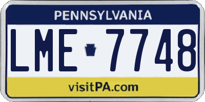 PA license plate LME7748